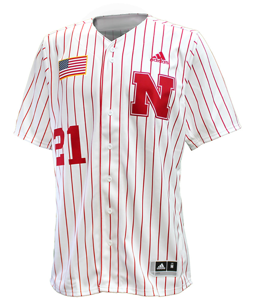 Adidas Nebraska Replica Button Down Baseball Jersey