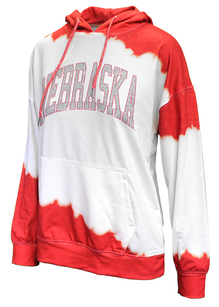 Womens Nebraska Dip Dyed Hoodie