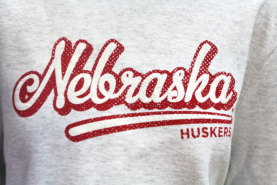 Womens Nebraska Huskers Puff Paint Crop Hood