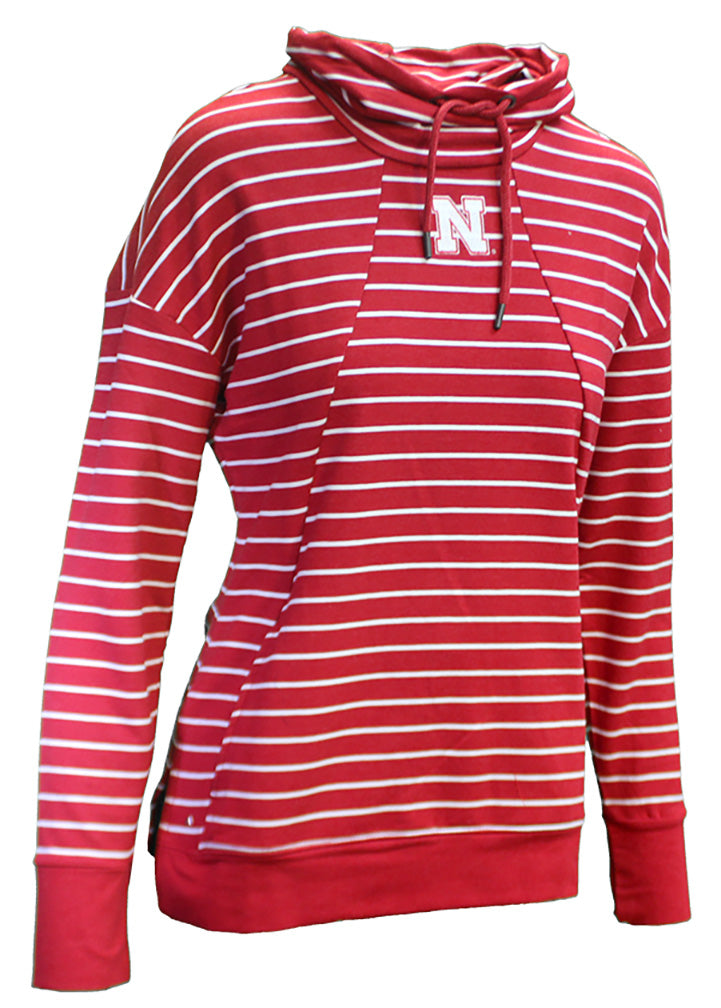 Womens Nebraska Striped Rhythm Cowl