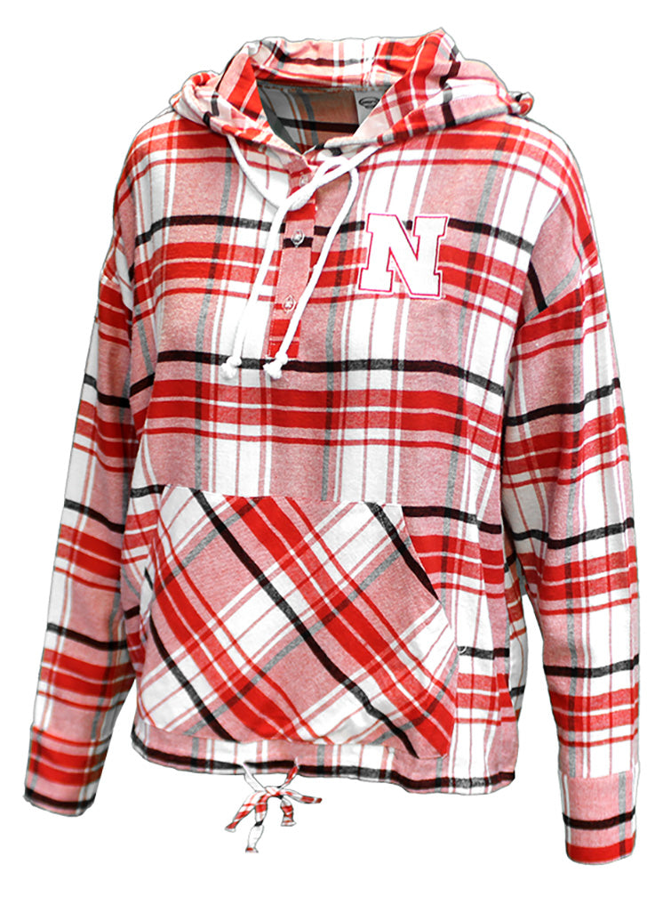 Womens Nebraska Flannel Hoodie