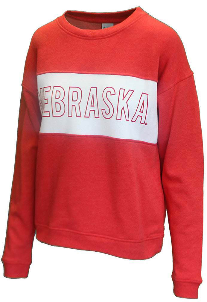 Womens Nebraska Colorblock Sweatshirt
