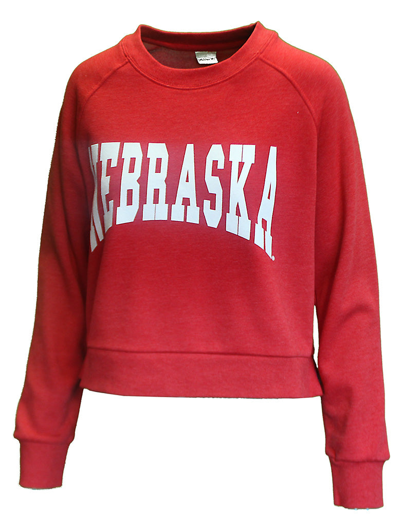 Womens Nebraska Arch Squeeze Boxy Raglan
