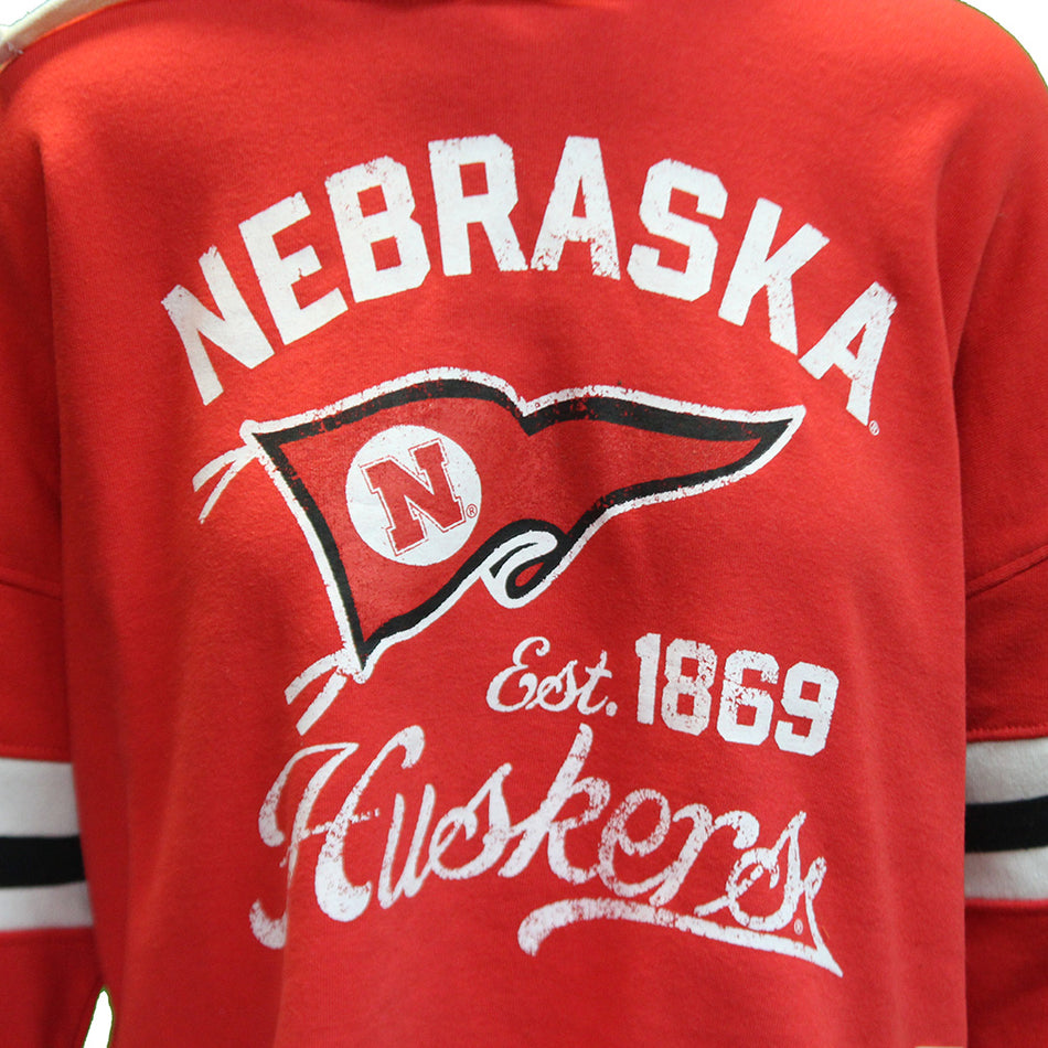 Womens Nebraska Raw Edge Super Hoodie