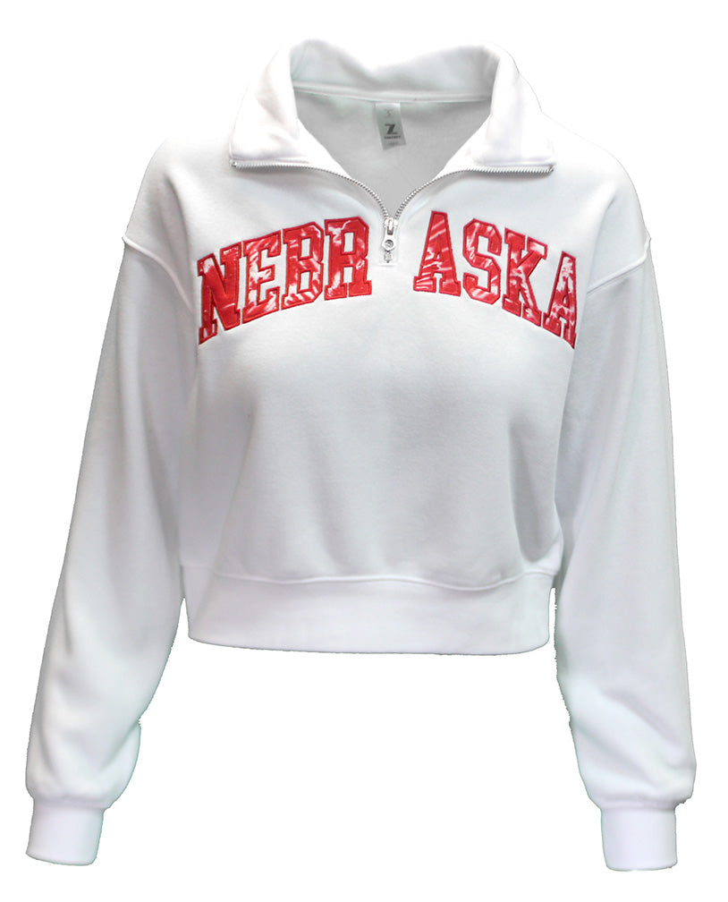 Womens Nebraska Zoozatz Crop Quarter Zip
