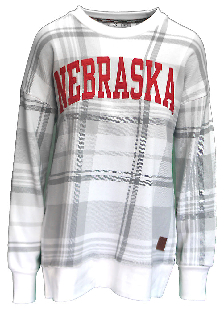 Womens La Jolla Plaid Nebraska Oversized Cozy Fleece
