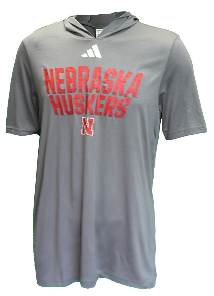 Adidas Nebraska Locker Post Up SS Hoodie - Gray