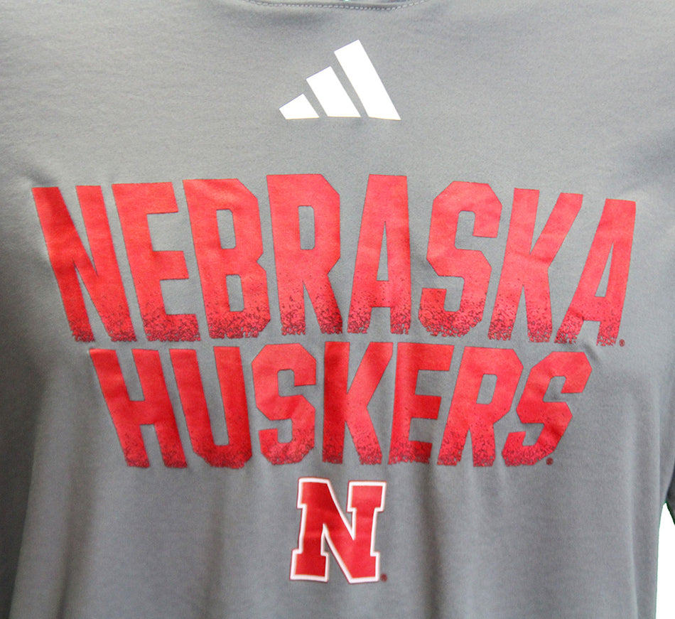 Adidas Nebraska Locker Post Up SS Hoodie - Gray