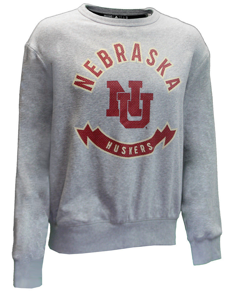Adidas NU Nebraska Huskers Mesh Print Vintage Crew