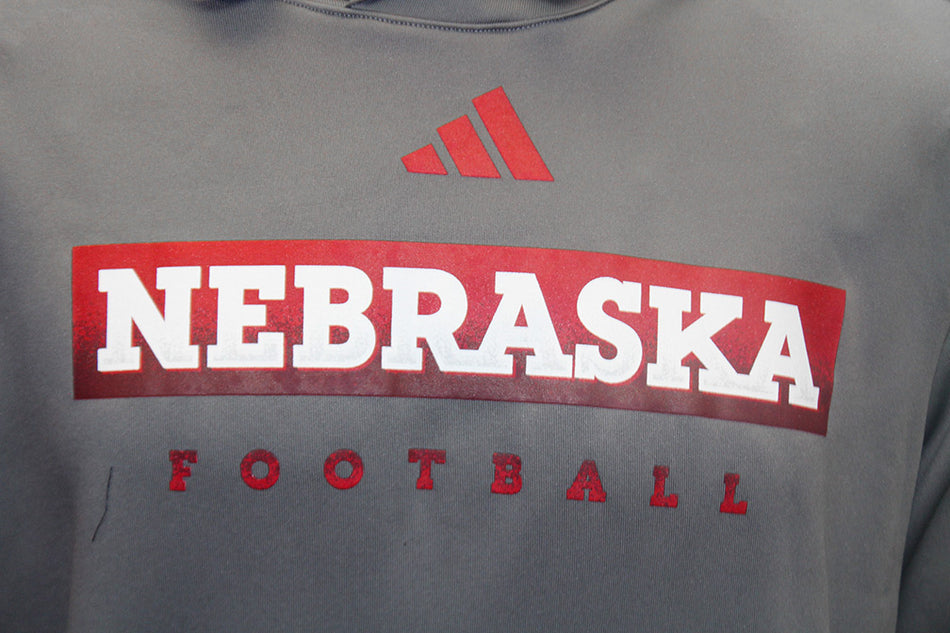 Adidas Heather Nebraska Locker Practice Football Hoodie
