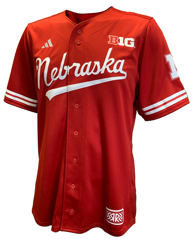 Adidas Official 2024 Nebraska Baseball Crimson Jersey