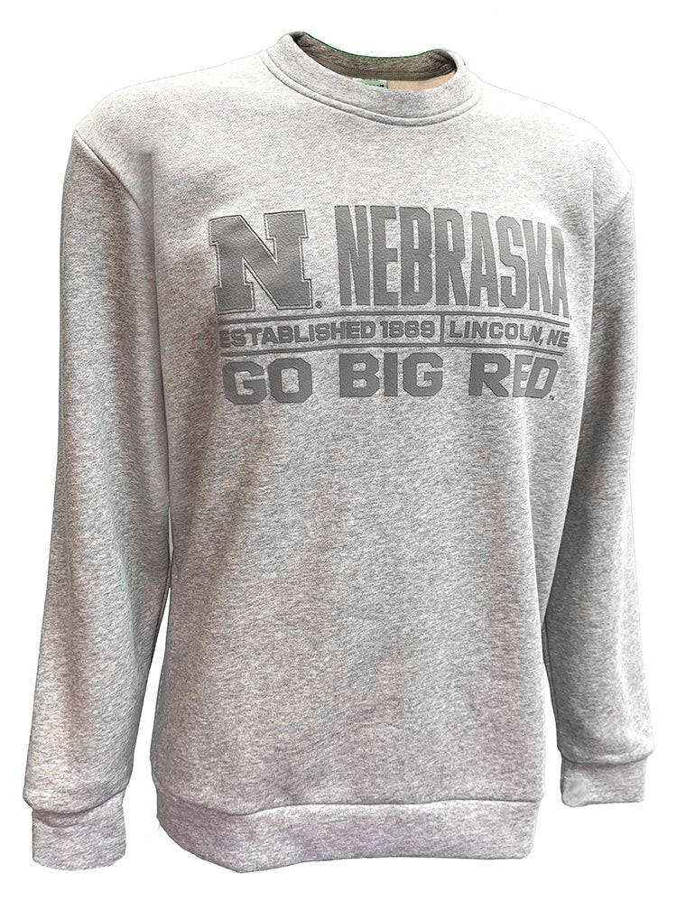 Adidas Heather Nebraska Go Big Red Fleece Crewneck