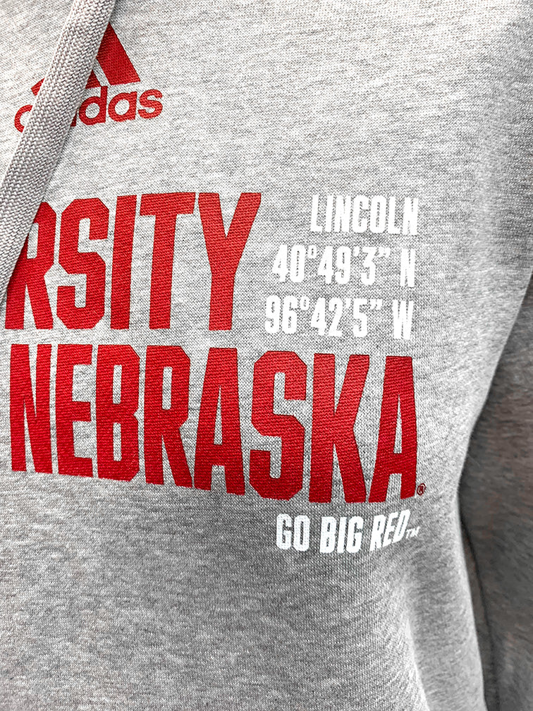 Adidas Womens University Of Nebraska Coordinates Fleece Hoodie
