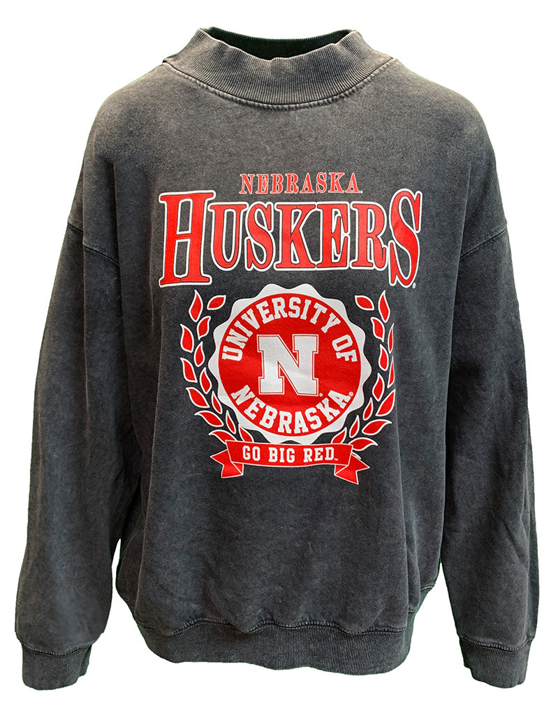 Ladies University Of Nebraska Ivy League Mock Neck Sweat