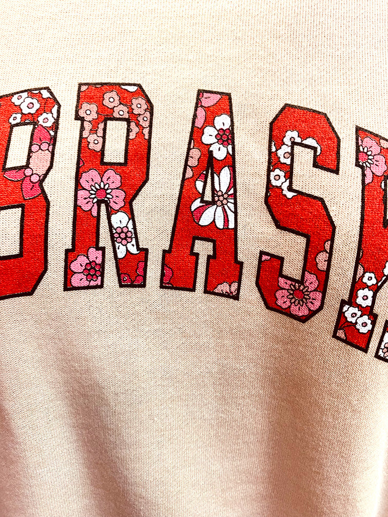 Womens Oatmeal Nebraska Easy A Crop Sweat
