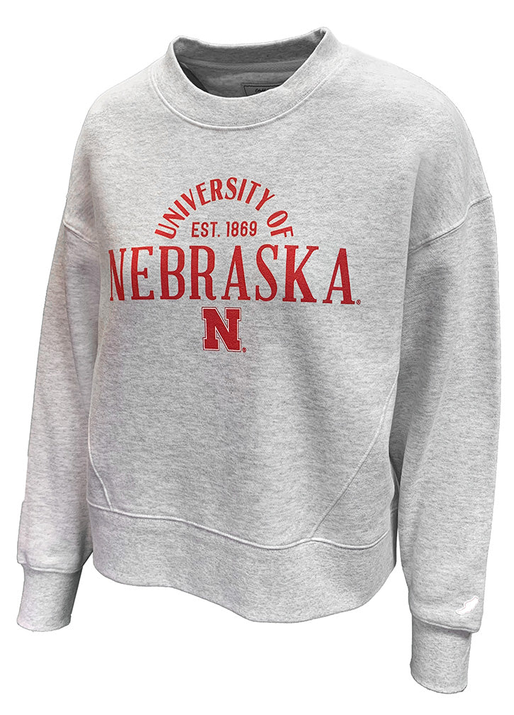 Womens Ash University Of Nebraska Crewneck