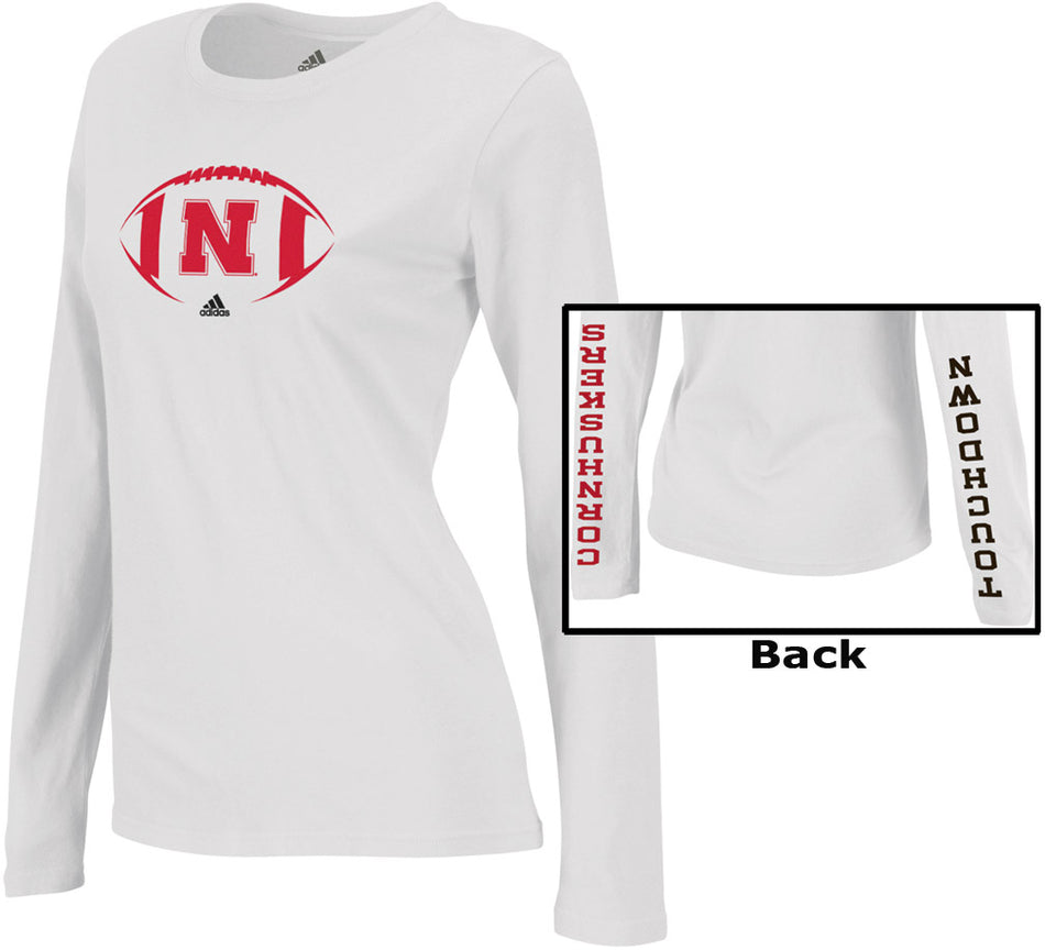 W. ADIDAS WHITE TOUCHDOWN L/S TEE
