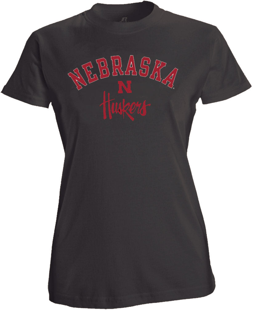 W. BLACK ARCH NE HUSKERS GLITTER TEE