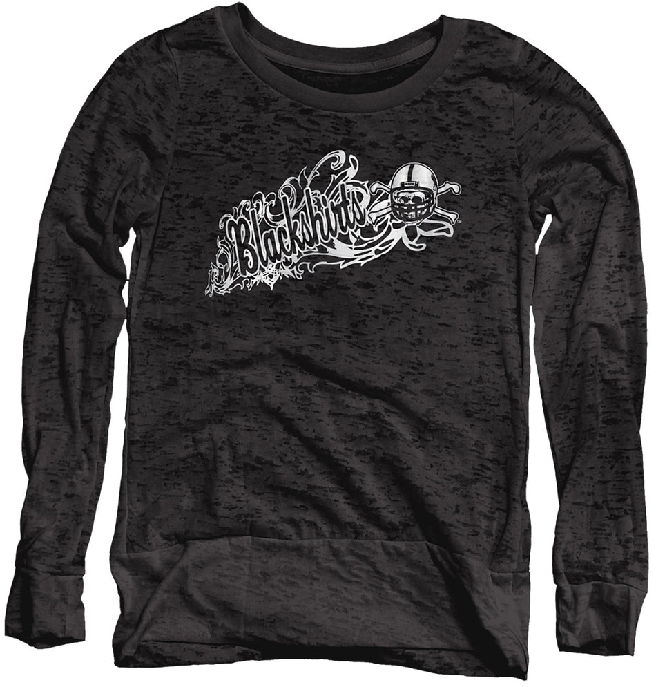 W. SILVER FOIL L/S BLACKSHIRTS BURNOUT