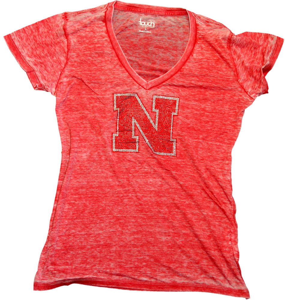 W. LOW V-NECK CRYSTAL TEE