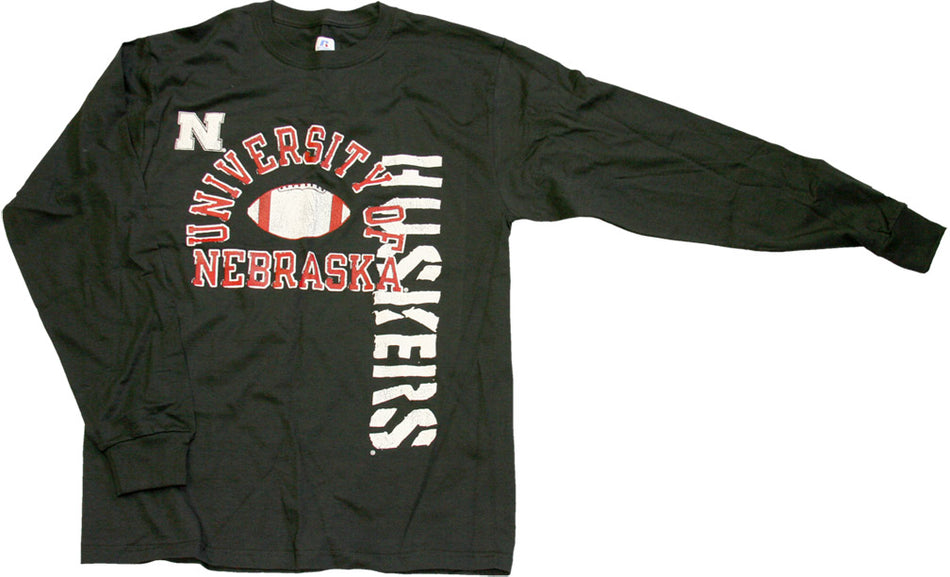 VERTICAL HUSKER L/S BLK TEE