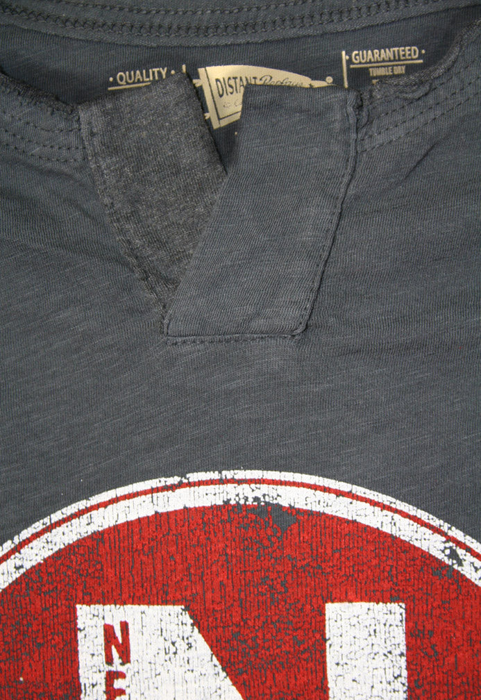 RETRO L/S CHARCOAL HENLEY