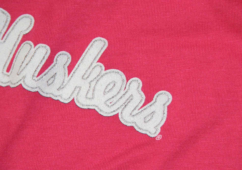 Silver Arched Nebraska Ladies Pink Tee