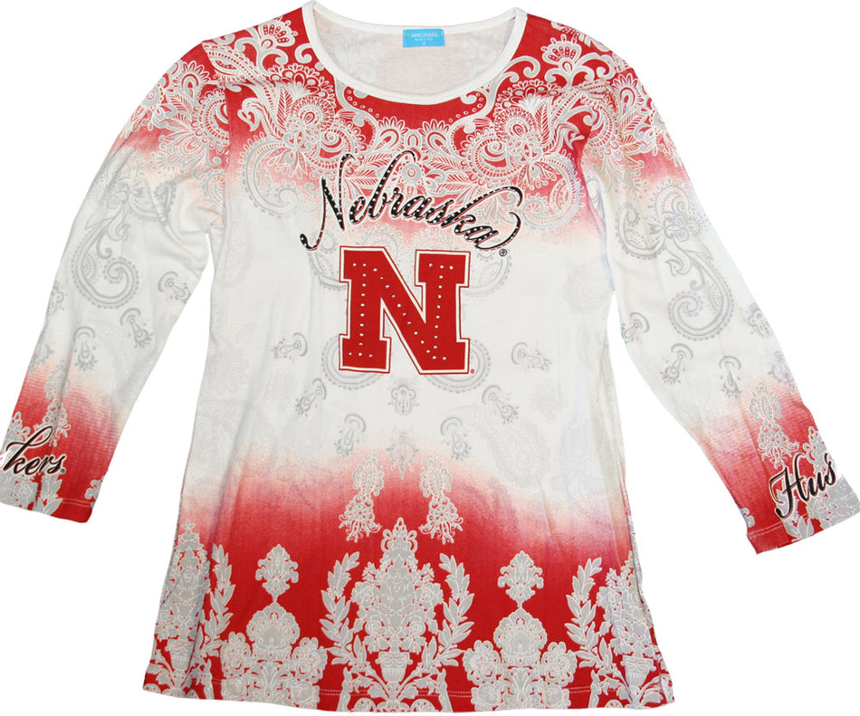 Ladies Dipdye 3/4 Sleeve Tee