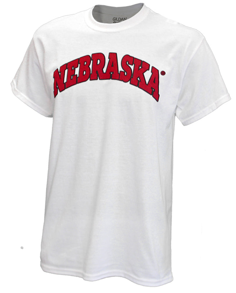 White Bold Nebraska Arch Tee