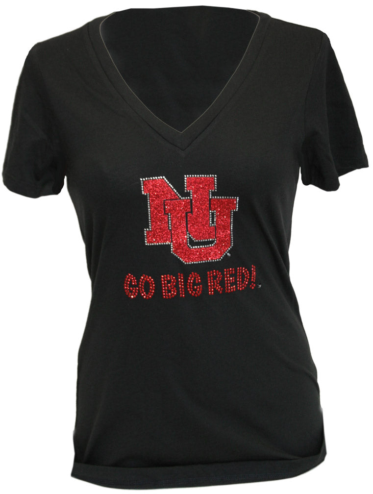 Womens Go Big Red V-Neck Tee