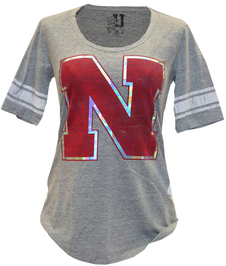Womens V-Neck Football Tee