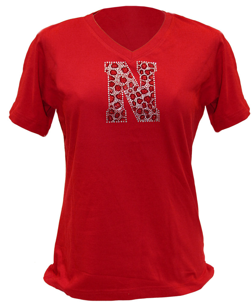 Ladies Cheetah N Rhinestone Tee