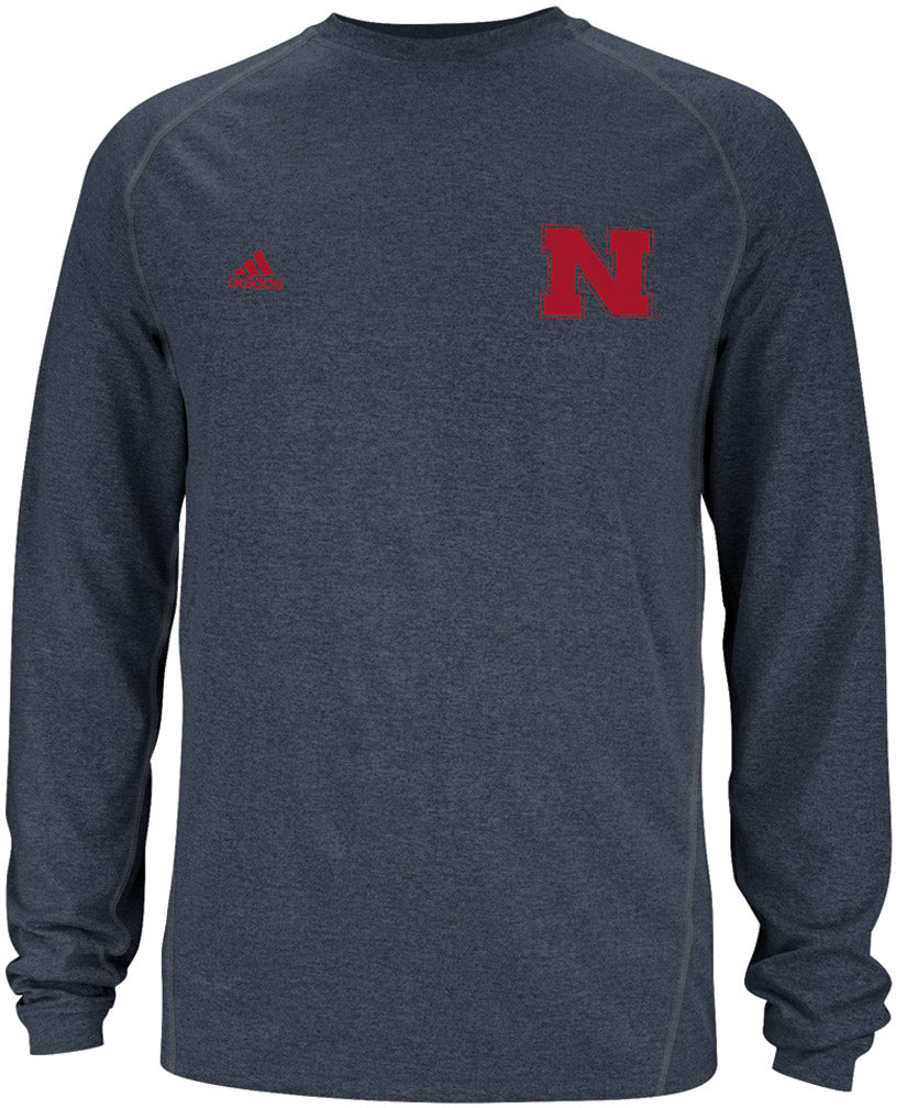 Adidas Red Long Sleeve Climalite logo tee