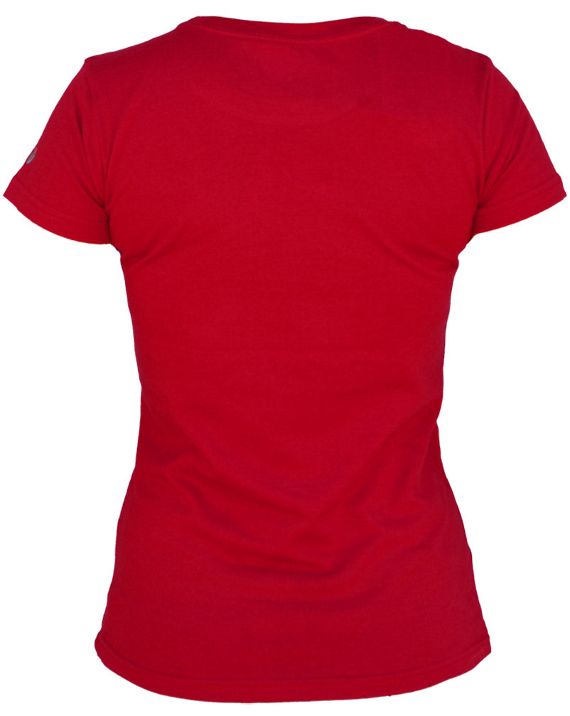 Women's Red Russell Reflective N Cap Sleeve Tee