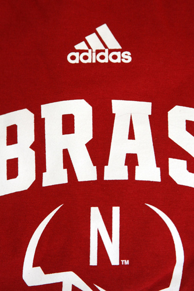 Adidas Red Arch Nebraska Football Short Sleeve Tee