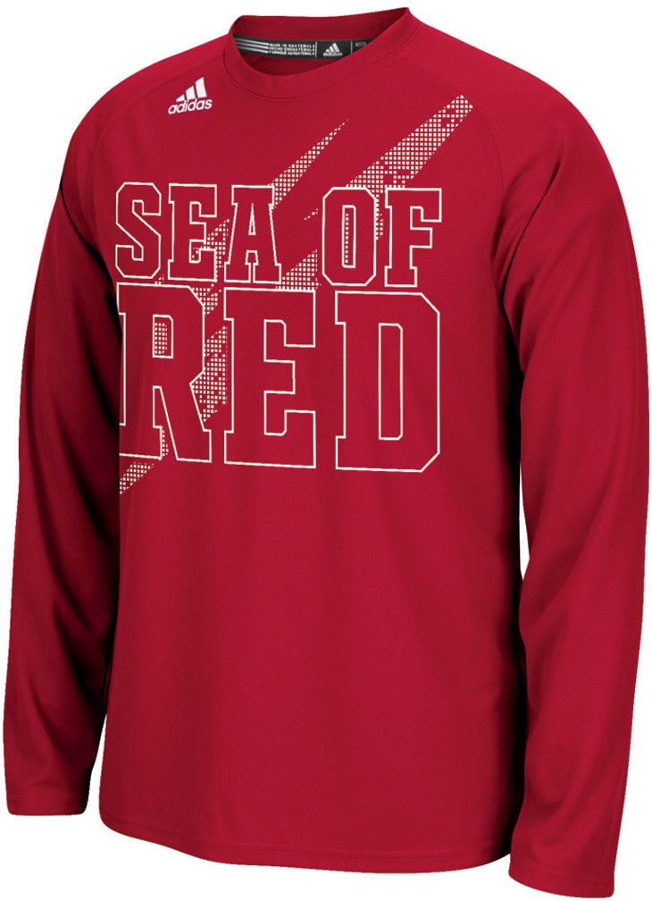 Adidas Red Aftershock Long Sleeve Climalite