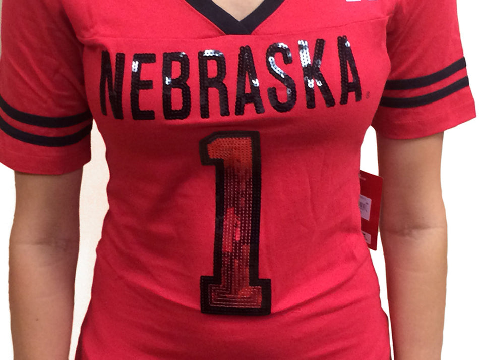 Ladies Nebraska #1 V Neck Tee