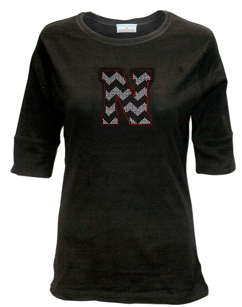 Black Chevron N Bling Tee