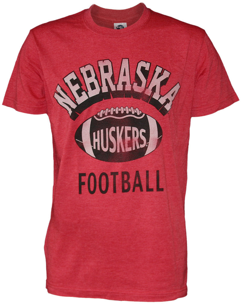 Retro Red Heather Nebraska Huskers Football Tee