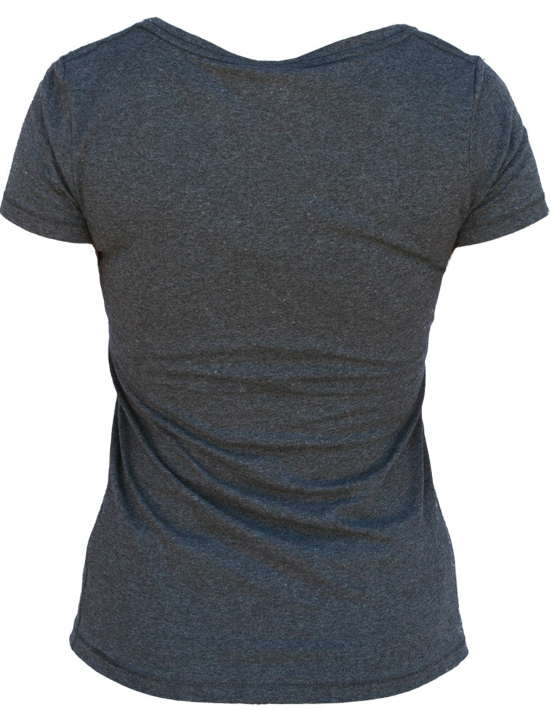 Women's Charcoal U of N Vneck Tee