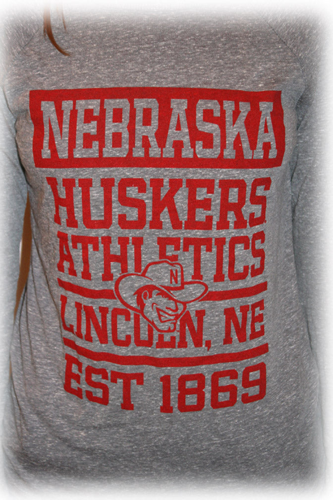 Gry LS NE Huskers block Press Box