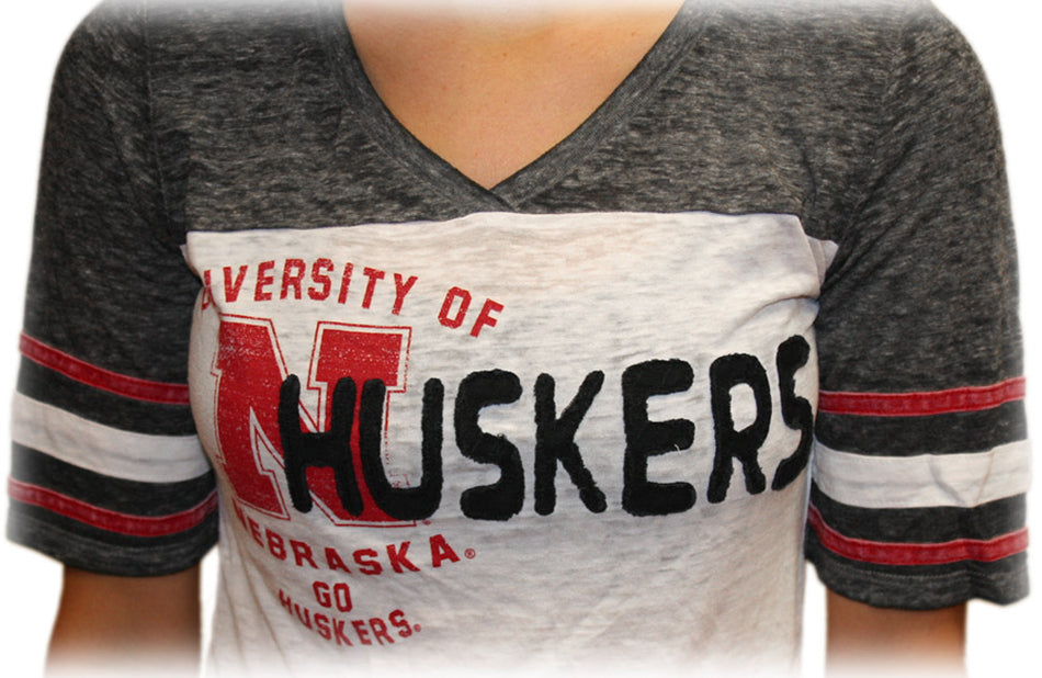 Womens Red and White Burnout