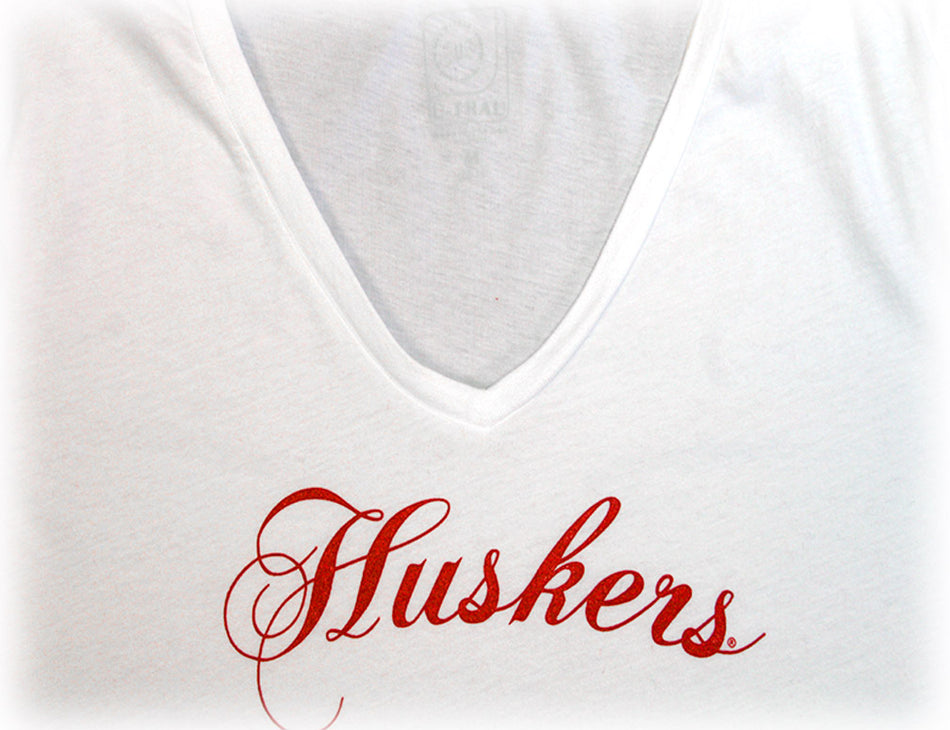 Missy White U-Trau w Red Huskers script