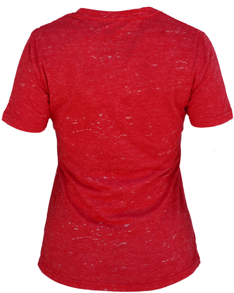 Womens Heathered Red NU Huskers Blackshirts Tee
