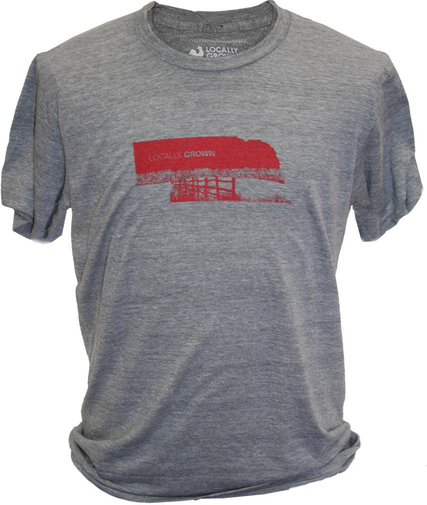 Grey Locally Grown Nebraska Tee