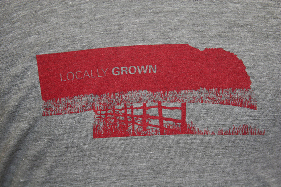Grey Locally Grown Nebraska Tee