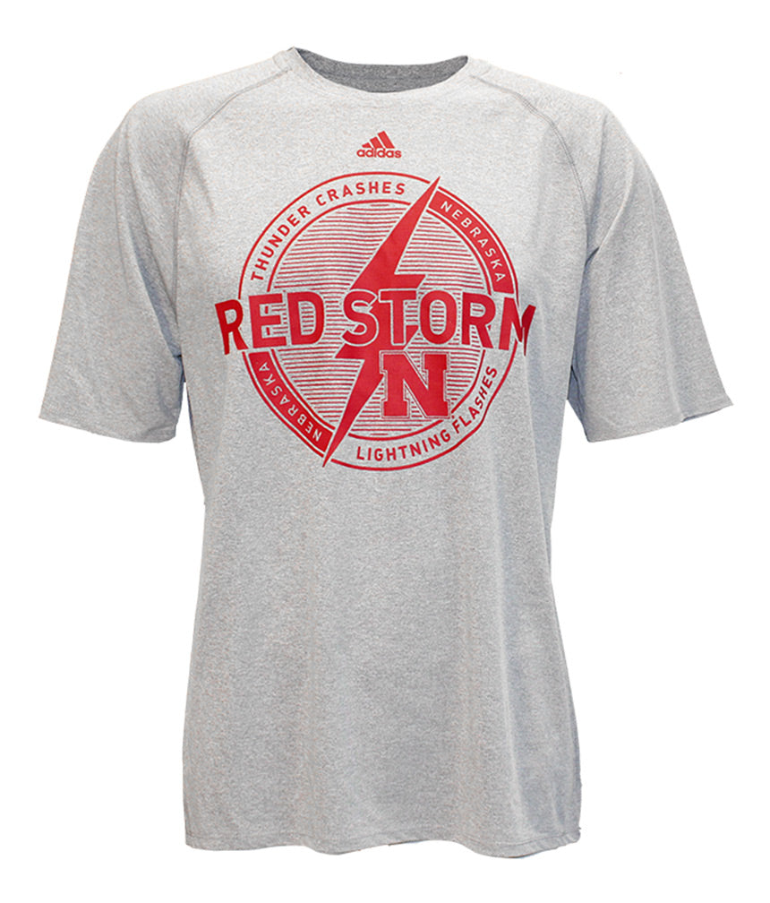 Adidas Red Storm Grey Climalite Tee