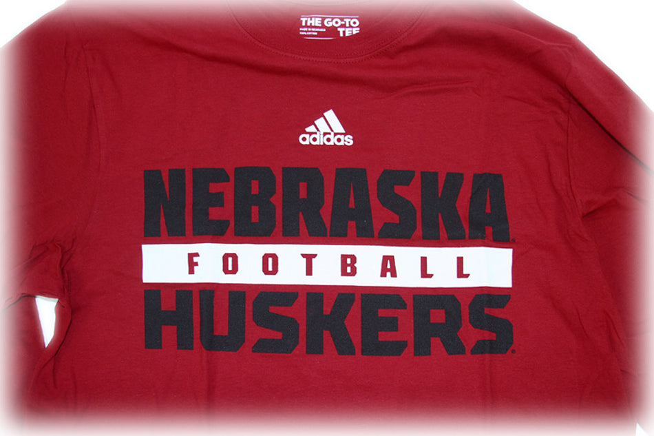 Adidas N-Huskers Football Sideline Practice L/S Tee - Red