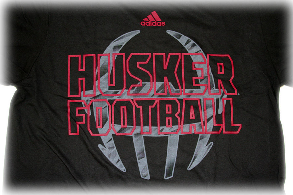 Adidas Husker Football Helmet Shock Tee - Black