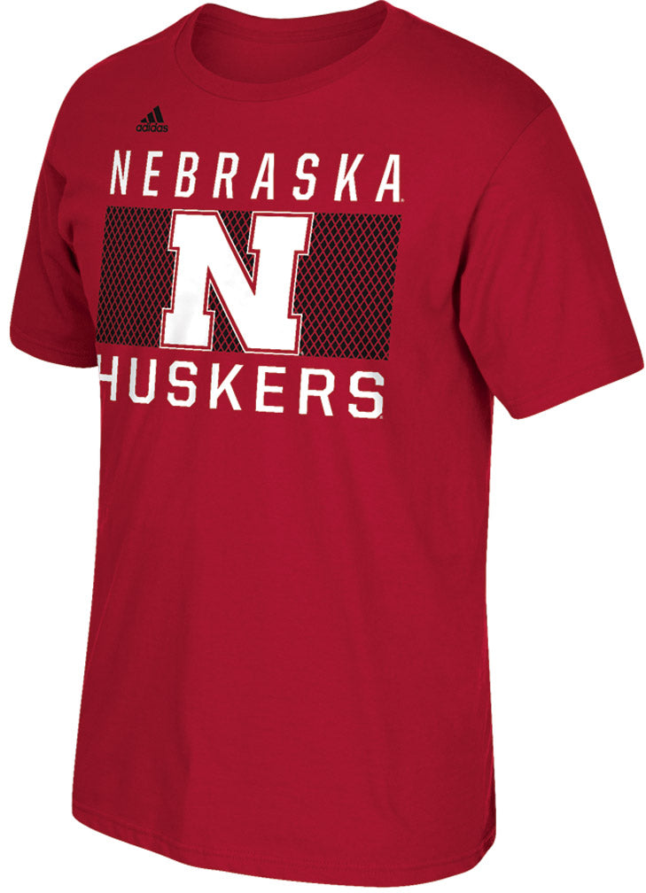 Adidas Nebraska Huskers Big Pattern Tee - Red